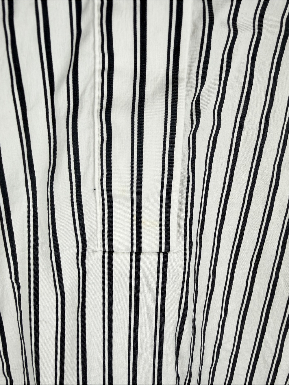 Chico’s Striped Button Front Blouse Ruffle Bell Sleeve White Black Size 2 - Picture 4 of 7